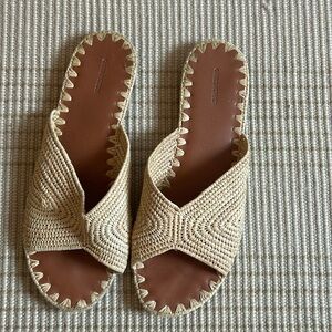 Carrie Forbes Raffia Slide Sandals